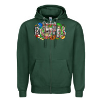 Sports Green baseball brother Zipper Hoodie - CowhideDigitalArt