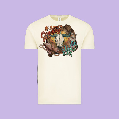 Cowboy Wild And Free Western Vintage Tee Designed By Howdyjamesfarm