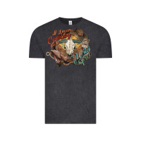 Vintage Black Cowboy wild and free western Vintage Tee - HowdyJamesFarm