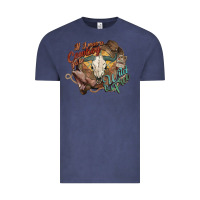 Vintage Denim Cowboy wild and free western Vintage Tee - HowdyJamesFarm