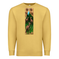 Antique Gold dinosaur parasaurolophus pen wrap Premium Sweatshirt - Artiststas