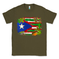 Army Green Mexico and Puerto Rico flag Classic Tee - texasbilliewilder