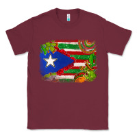 Burgundy Mexico and Puerto Rico flag Classic Tee - texasbilliewilder