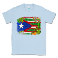 Dusty Blue Mexico and Puerto Rico flag Classic Tee - texasbilliewilder