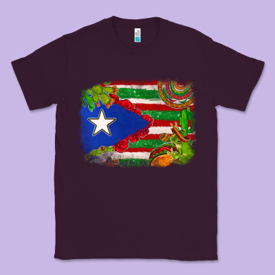 Mexico And Puerto Rico Flag Classic Tee Designed By Texasbilliewilder