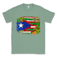 Sage Mexico and Puerto Rico flag Classic Tee - texasbilliewilder