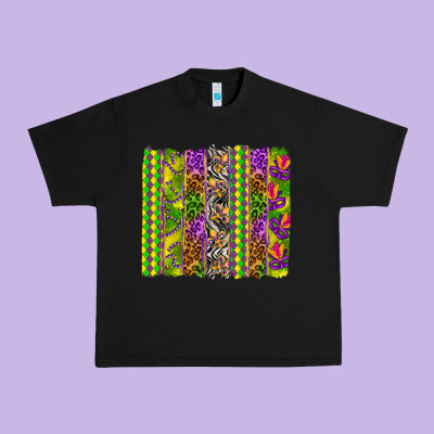Mardi Gras Brushstroke Urban Heavy Tee Designed By Howdyjamesfarm
