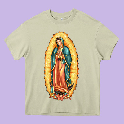 Our Lady Of Guadalupe Heavy Core Tee Designed By Lillyallendesigns