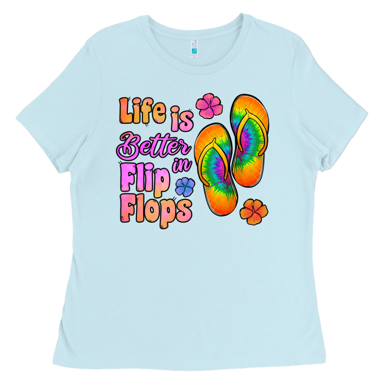 Life Is Better In Flip Flops Ladies Tee by Jasminsmagicworld | Teevron