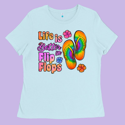 Life Is Better In Flip Flops Ladies Tee Designed By Jasminsmagicworld