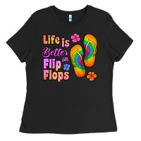 Black life is better in flip flops Ladies Tee - Jasminsmagicworld