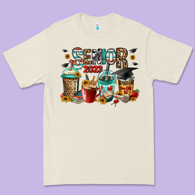 Senior 2023 Coffee Cups Premium Tee Designed By Jasminsmagicworld