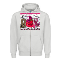 Dove Grey Boo october Zipper Hoodie - CowhideDigitalArt