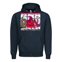 Navy Boo october Zipper Hoodie - CowhideDigitalArt