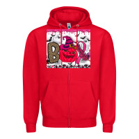 Red Boo october Zipper Hoodie - CowhideDigitalArt