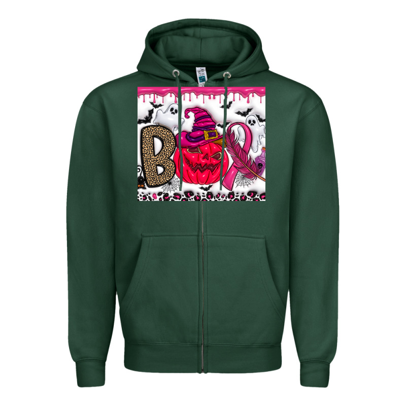 Boo October Zipper Hoodie by CowhideDigitalArt | Teevron