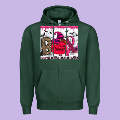 Boo October Zipper Hoodie Designed By Cowhidedigitalart