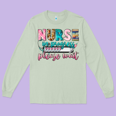 Nurse In Progres Long Sleeve Tee Designed By Cowgirlartshop