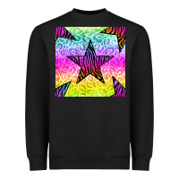 Black zebra glitter star seamless pattern Heavyweight Sweatshirt - BundleAndBundleShop