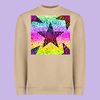 Zebra Glitter Star Seamless Pattern Heavyweight Sweatshirt Designed By Bundleandbundleshop