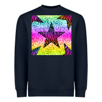 Navy zebra glitter star seamless pattern Heavyweight Sweatshirt - BundleAndBundleShop