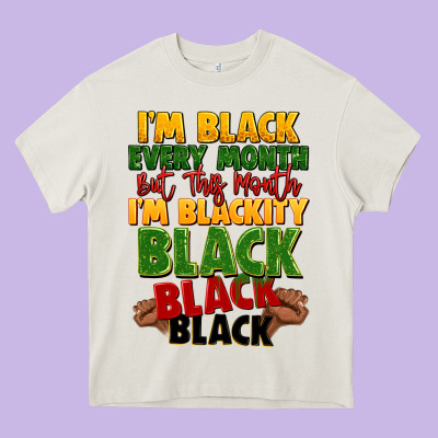 Juneteenth Im Black Every Month Heavy Core Tee Designed By Lillyallendesigns