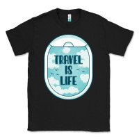 Black Travel Is Life Funny Traveling Gift Classic Tee - minhPixels