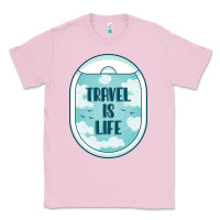 Bubblegum Pink Travel Is Life Funny Traveling Gift Classic Tee - minhPixels