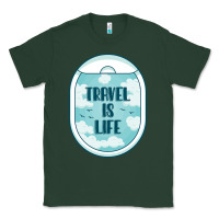 Sports Green Travel Is Life Funny Traveling Gift Classic Tee - minhPixels