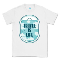 White Travel Is Life Funny Traveling Gift Classic Tee - minhPixels