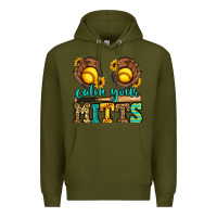 Army Green calm your mitts softball Premium Hoodie - Jasminsmagicworld