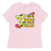 Bubblegum Pink life is short make it salty Ladies Tee - Jasminsmagicworld