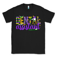 Black Mardi Gras Dental Assistant Classic Tee - NancyCooperArtShop