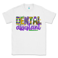 White Mardi Gras Dental Assistant Classic Tee - NancyCooperArtShop