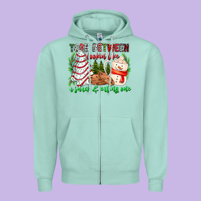 Torn Between Looking Like A Snack Eating One Zipper Hoodie Designed By Cowhidedigitalart