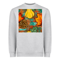Heather Grey fall pumpkins seamless pattern Heavyweight Sweatshirt - BundleAndBundleShop