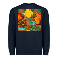 Navy fall pumpkins seamless pattern Heavyweight Sweatshirt - BundleAndBundleShop