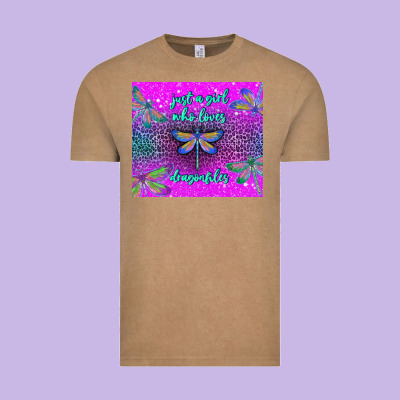 Just A Girl Who Loves Dragonfiles Vintage Tee Designed By Tumblerdesignbyshophia
