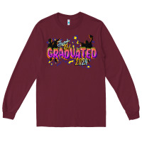 Burgundy just graduated 2024 Long Sleeve Tee - CowGirlArtShop