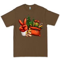 Cacao christmas santa claus peace hand Premium Tee - Jasminsmagicworld