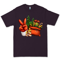 Plum christmas santa claus peace hand Premium Tee - Jasminsmagicworld