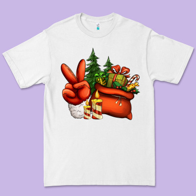 Christmas Santa Claus Peace Hand Premium Tee Designed By Jasminsmagicworld