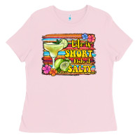 Bubblegum Pink life is short make it salty Ladies Tee - Jasminsmagicworld