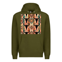 Army Green native american aztec seamless pattern 4 Premium Hoodie - BundleAndBundleShop