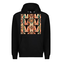 Black native american aztec seamless pattern 4 Premium Hoodie - BundleAndBundleShop