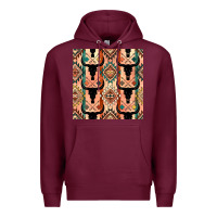 Burgundy native american aztec seamless pattern 4 Premium Hoodie - BundleAndBundleShop