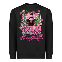 Black Pink Christmas Truck Gnome Heavyweight Sweatshirt - FaDigitalArtStudio