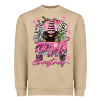 Mushroom Pink Christmas Truck Gnome Heavyweight Sweatshirt - FaDigitalArtStudio