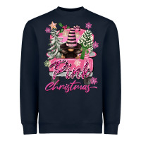 Navy Pink Christmas Truck Gnome Heavyweight Sweatshirt - FaDigitalArtStudio