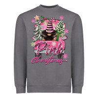 Storm Pink Christmas Truck Gnome Heavyweight Sweatshirt - FaDigitalArtStudio